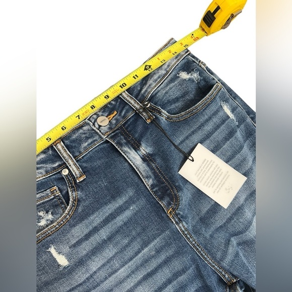 Ceros Women’s Distressed High Rise Flare Jeans - Picture 7 of 12